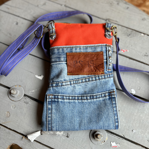 デニムショルダーバック ハンドメイド ショルダーバッグ M.MARI 通販
