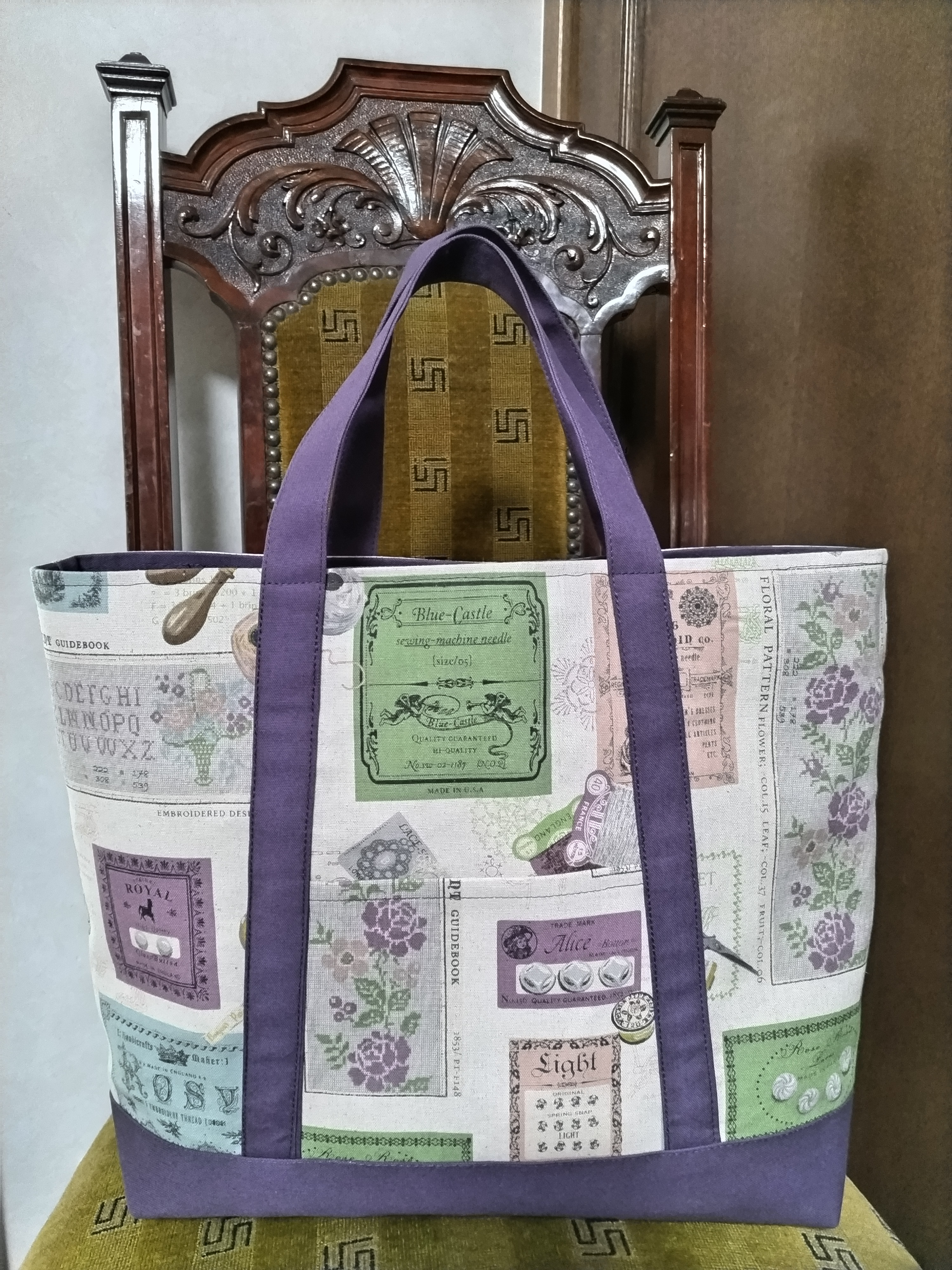 【送料無料】トートバッグ　綿麻キャンバス素材トートバッグ