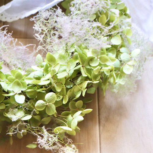 ✳︎アナベルとスモークツリーのフライングリース✳︎ リース HELLO  