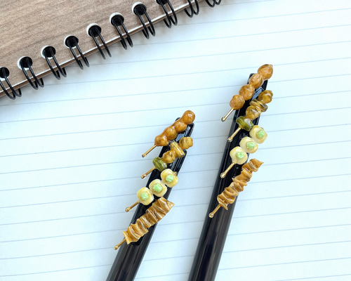 ミニチュアフード】4種の焼き鳥タレ味 ボールペン ペン・筆記用具