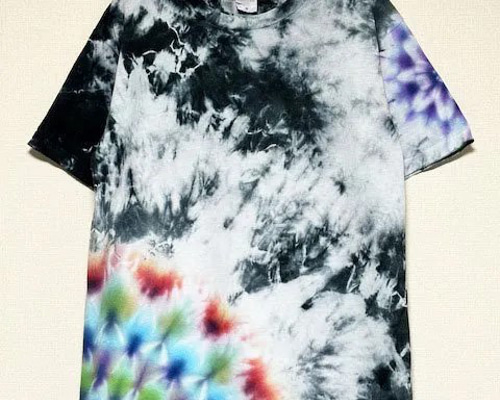 KROI タイダイ Tシャツ Mサイズ タイダイ Tシャツ Mサイズ 曼荼羅 ブラック ムラ染め Hippies