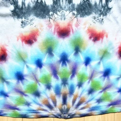 KROI タイダイ Tシャツ Mサイズ タイダイ Tシャツ Mサイズ 曼荼羅 ブラック ムラ染め Hippies