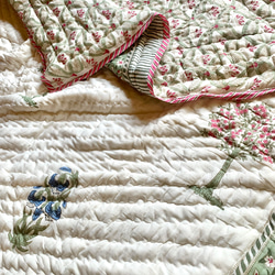 【新品】インド ブロックプリント キルト ダブル 布団 マルチカバー 151bdd95d3def6d9029148fc700821