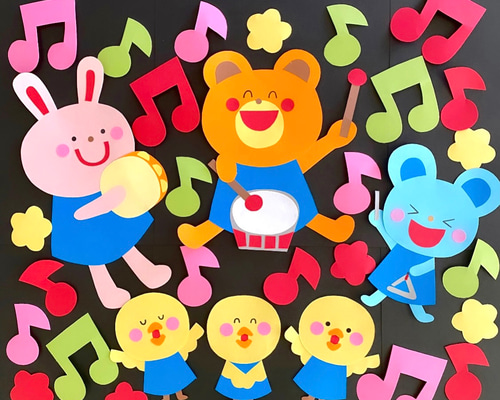 お遊戯会 音楽会 発表会 うさぎ くま 春 夏 秋 冬 壁面 その他素材