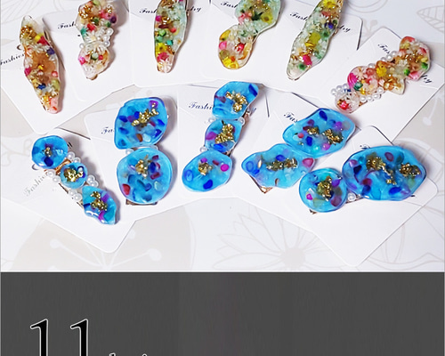 ヘアピン☆ヘアクリップ☆レジン☆フラワー or チップデザイン