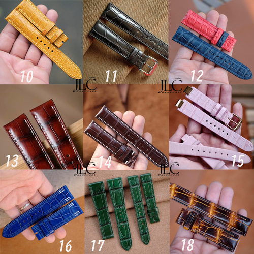 20mm/16mm クロコダイル アリゲーター ワニ革 時計ベルト JLC