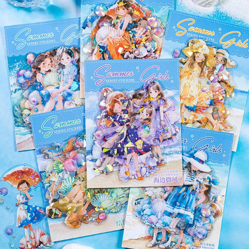 ❌即購入不可❌ 夏の女の子シリーズ 海外シール PETシール フレーク