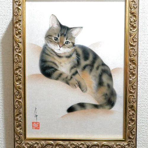 超格安価格 うちのこ煌彩画【大サイズ】愛猫さんオーダー キラキラ絵にお 小物入れ