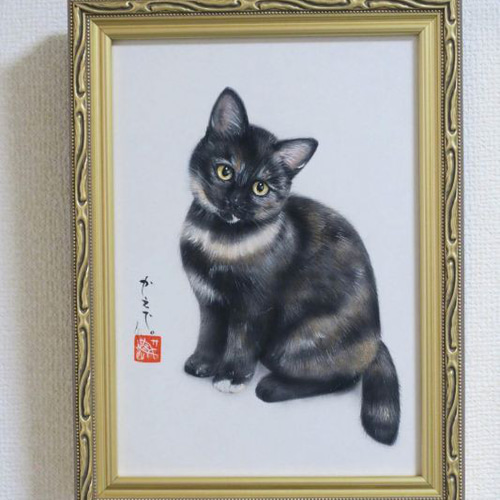 うちのこ煌彩画【大サイズ】愛猫さんオーダー キラキラ絵にお