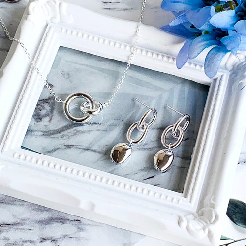 【格安】シルバーアクセサリーセット　SV silver 925 starring Silver925 ダブルリングネックレス シルバーアクセサリー