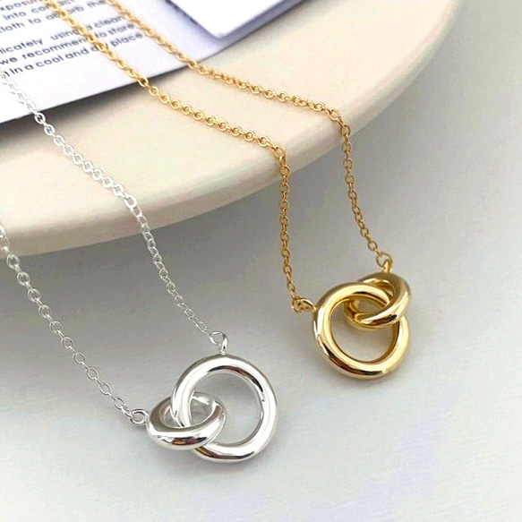 Liife ダブルリングペンダント ネックレス Liife ダブルリングペンダント ネックレス Liife ダブルリング