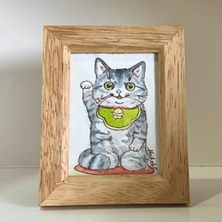 猫のちっちゃな原画 猫に蛸 03 イラスト クワハラシホコ 通販