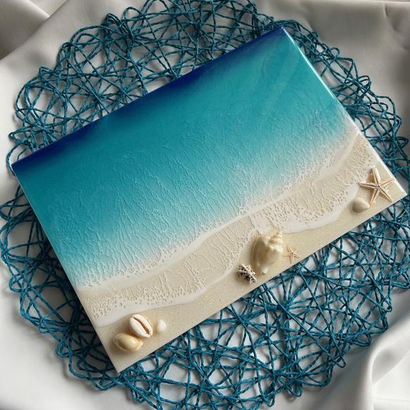 レジンアート海(シェル付き) シェル型 海アート ～海レジン～ その他インテリア雑貨 ma.le