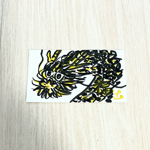 龍神 黒龍 原画 メッセージカードサイズ 絵画 happy24 通販｜Creema 
