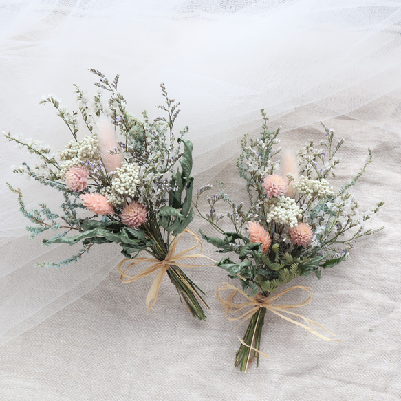 フォレストピンクのミニブーケ 花束 スワッグ ドライフラワー fuu 通販  