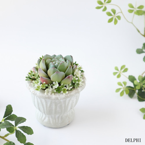 フェイク多肉植物の寄せ植えアレンジ（エケベリア）【アーティ
