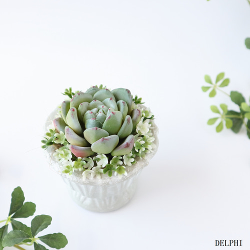 フェイク多肉植物の寄せ植えアレンジ（エケベリア）【アーティ