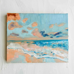 16×23㎝「朝の海６」油彩・原画・サムホール 16×23㎝「朝の海6」サムホール・油彩画・原画 絵画 かいがの