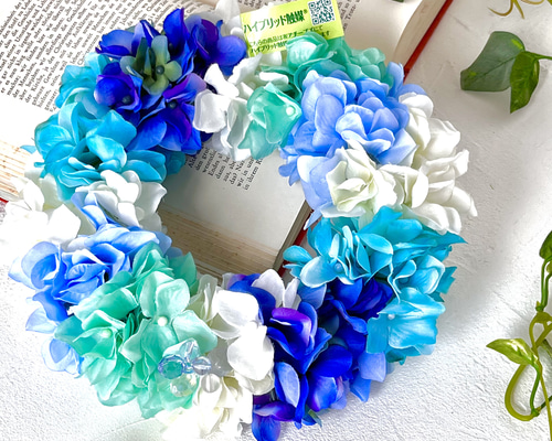 アーティフィシャルフラワー アジサイ ブルーのグラデーション 消臭
