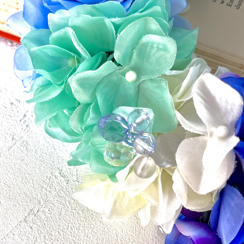 アーティフィシャルフラワー アジサイ ブルーのグラデーション 消臭