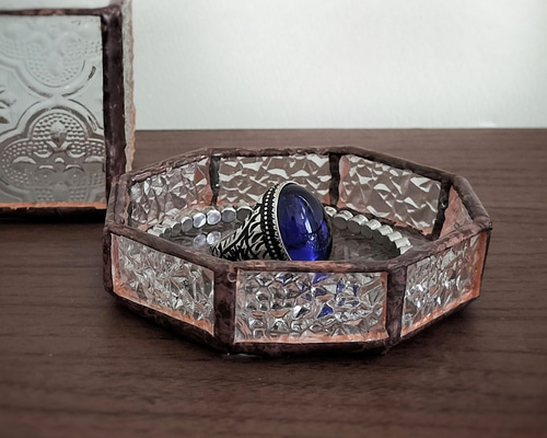 レア　ヴィンテージ　ステンドトレイ ステンドグラス 】 トレー 椿 AM | ステンドグラス工房かわもと ネット