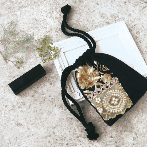 【お1人様1点限り】 新セット入荷！とっても素敵な刺しゅう！『インド刺繍リボン 約 手提げ・レッスンバッグ・入園グッズ
