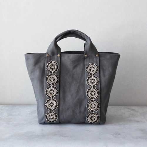 HTC SUNSET Tote Bag Flower 帰り Leather #1
