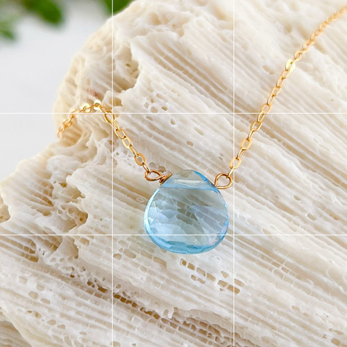 スイスブルートパーズのピアス・イヤリング～夏空の石 ピアス（フック