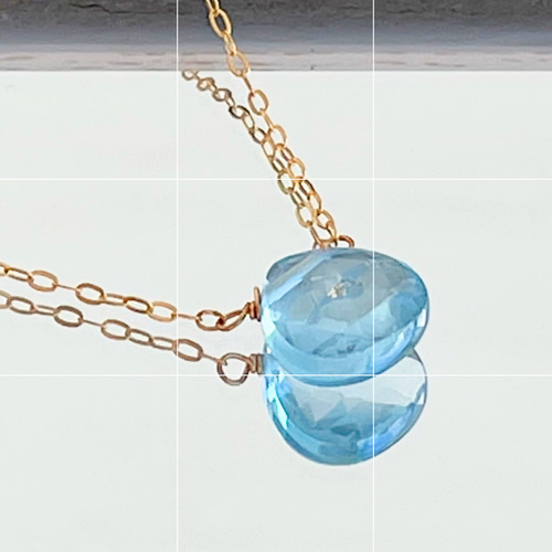 スイスブルートパーズのピアス・イヤリング～夏空の石 ピアス（フック