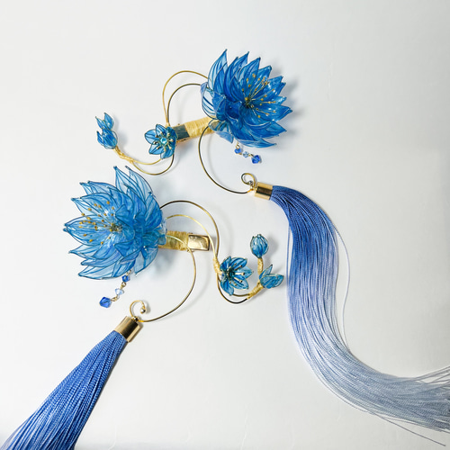 青蓮花】スイレン ディップアートのヘッドドレス ヘッドドレス 