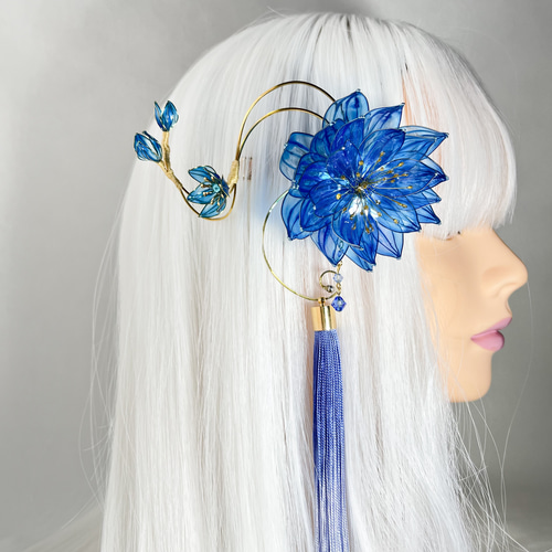 青蓮花】スイレン ディップアートのヘッドドレス ヘッドドレス 