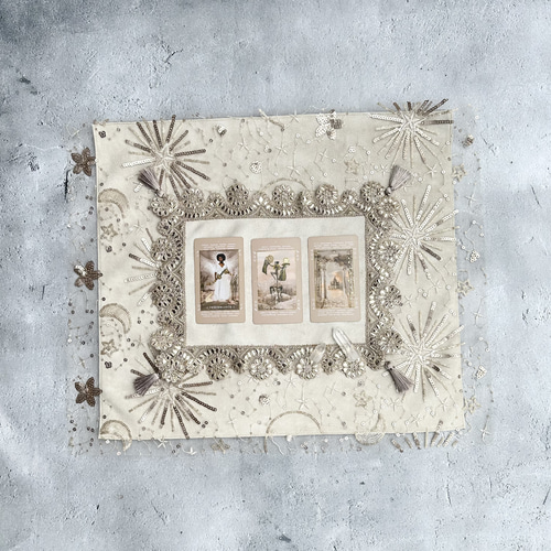 Creative Kit レースクロスとマットセット 太陽と月のレースネイビー