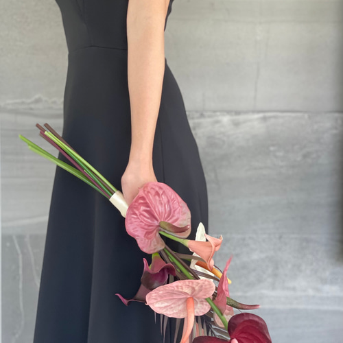 華やかなアンスリウムとカラのブーケ・ブートニア・ヘアアクセ 華やか