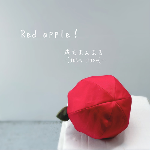 まんまる- ̗̀ｺﾛﾝｯ ̖́-と赤りんご巾着Lサイズ 巾着袋 ぷぅの実