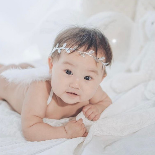 天使の羽＆ヘアバンドset(シルバー) ベビー ニューボーンフォト ハーフ