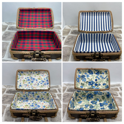 受注製作】本革1/6ドール用ミニチュア留め金付きトランク（焦茶