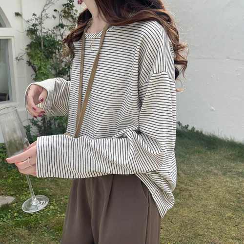 ボーダーTシャツ カットソー クルーネック ロンT レディース