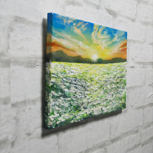 油絵 絵画 咲いた白の広場【Ａ3】 油絵 絵画 咲いた白の広場【A3】 油絵 絵画 咲いた白の広場【A3】