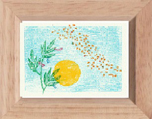 絵画　手作り額縁つき
