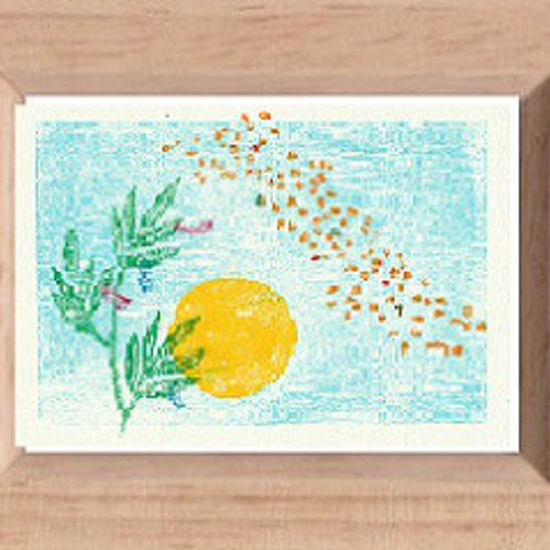 油絵（小花）額装 小さな絵 （手描き油絵 木村 咲 黄色い小花 F6