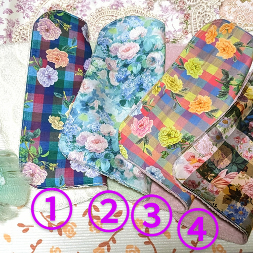 パッチ*2*やわらかガーゼハンカチ*3枚セット*ハンドメイド