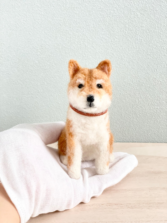 いつでもいっしょ♪ ふわふわ羊毛フェルトの小さな柴犬 犬の