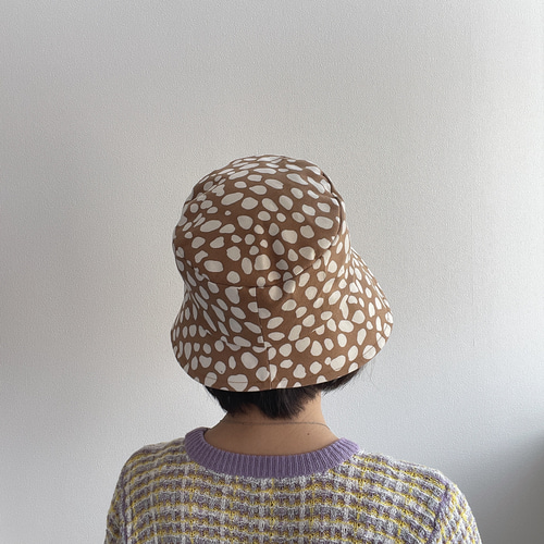 58cm バケットハット ダルメシアン バンビ ベージュ バケハ 帽子 大人