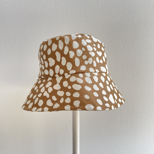 58cm バケットハット ダルメシアン バンビ ベージュ バケハ 帽子 大人 