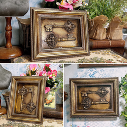 額縁 ウォールデコ ロイヤルキー（A-2） アンティークな鍵のインテリア