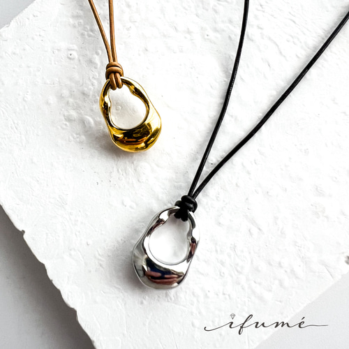 OWAUNO オーバルカーブコードネックレス 再販】2025MS_オーバルカーブコードネックレス（金属アレルギー