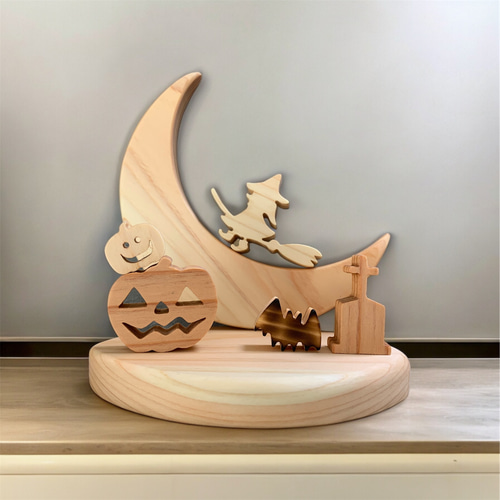 どんぐりアート♡秋のオブジェ＆お月見オブジェ♡ どんぐりアート♡収穫オブジェ・お月見＆Halloweenリバーシブル
