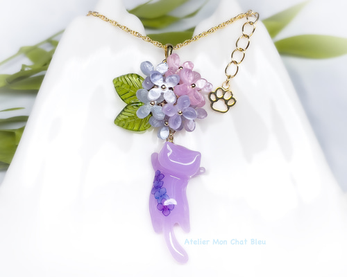 アンテプリマ　紫陽花モチーフ　ネックレス　ピアス　リング　3点セット アンテプリマ 紫陽花モチーフ ネックレス ピアス リング 3点