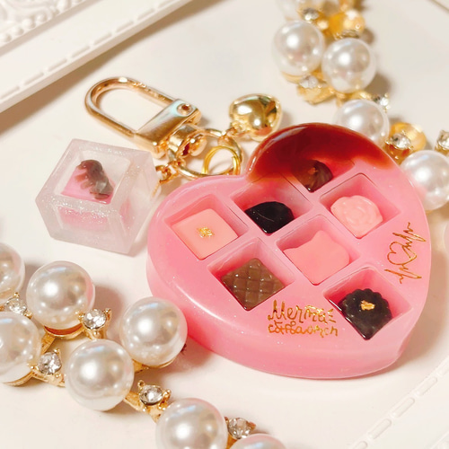 いちごちょこ メルティチョコBOX◇シャカシャカキーホルダー ハート