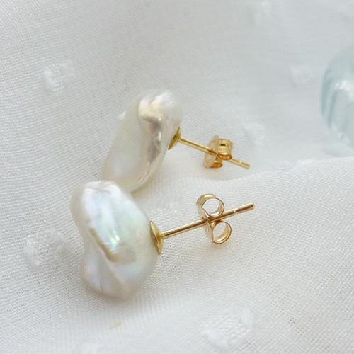☆K14YG✧花びら・淡水パール ピアス ピアス（スタッド・一粒） Stella  
